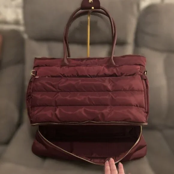 NWOT iPack Puffy Tote Bag – Red – Travel/Work Tote, Laptop + Drink Pocket - Picture 4 of 5